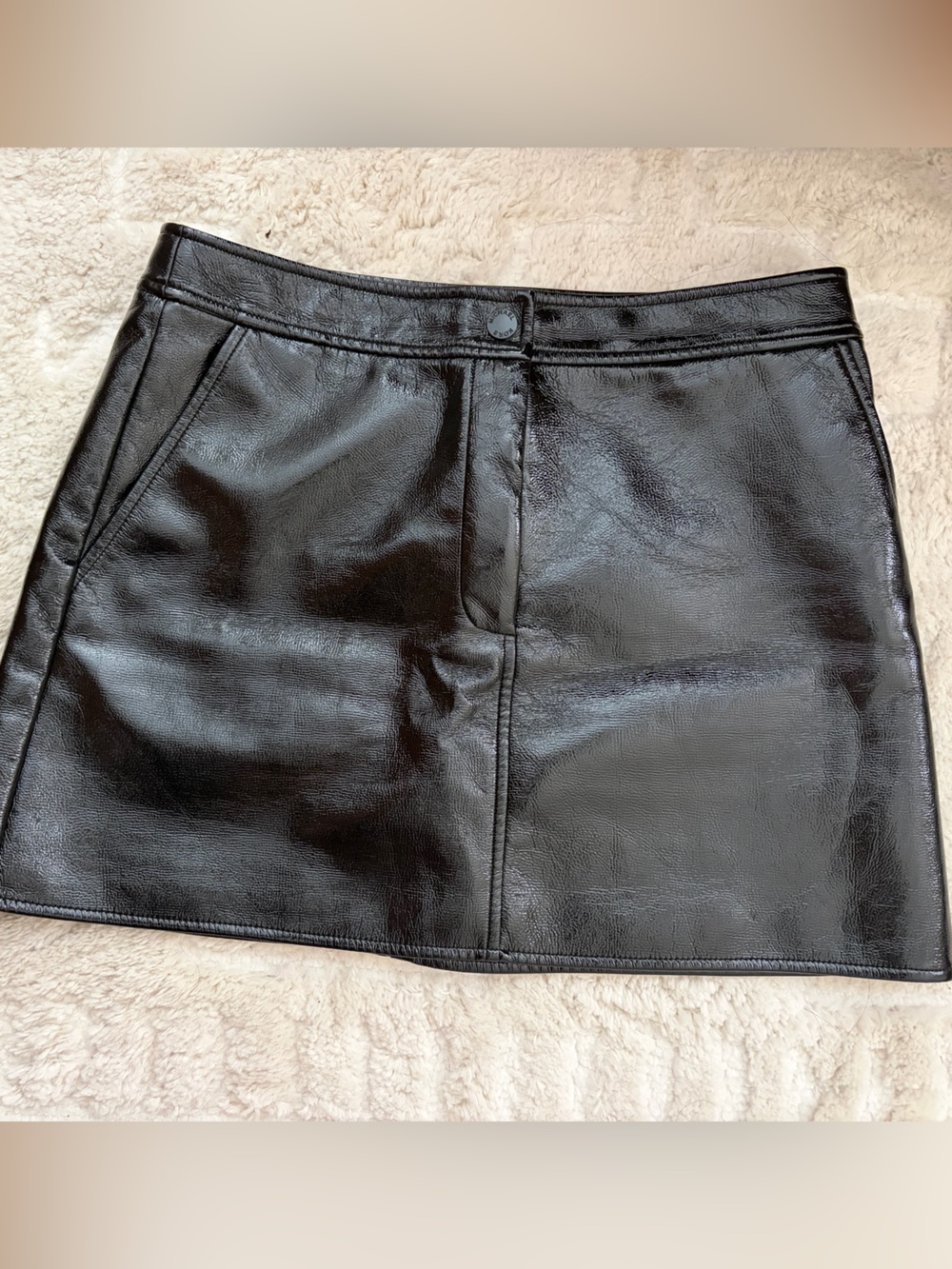 Black Faux-Leather Mini Skirt